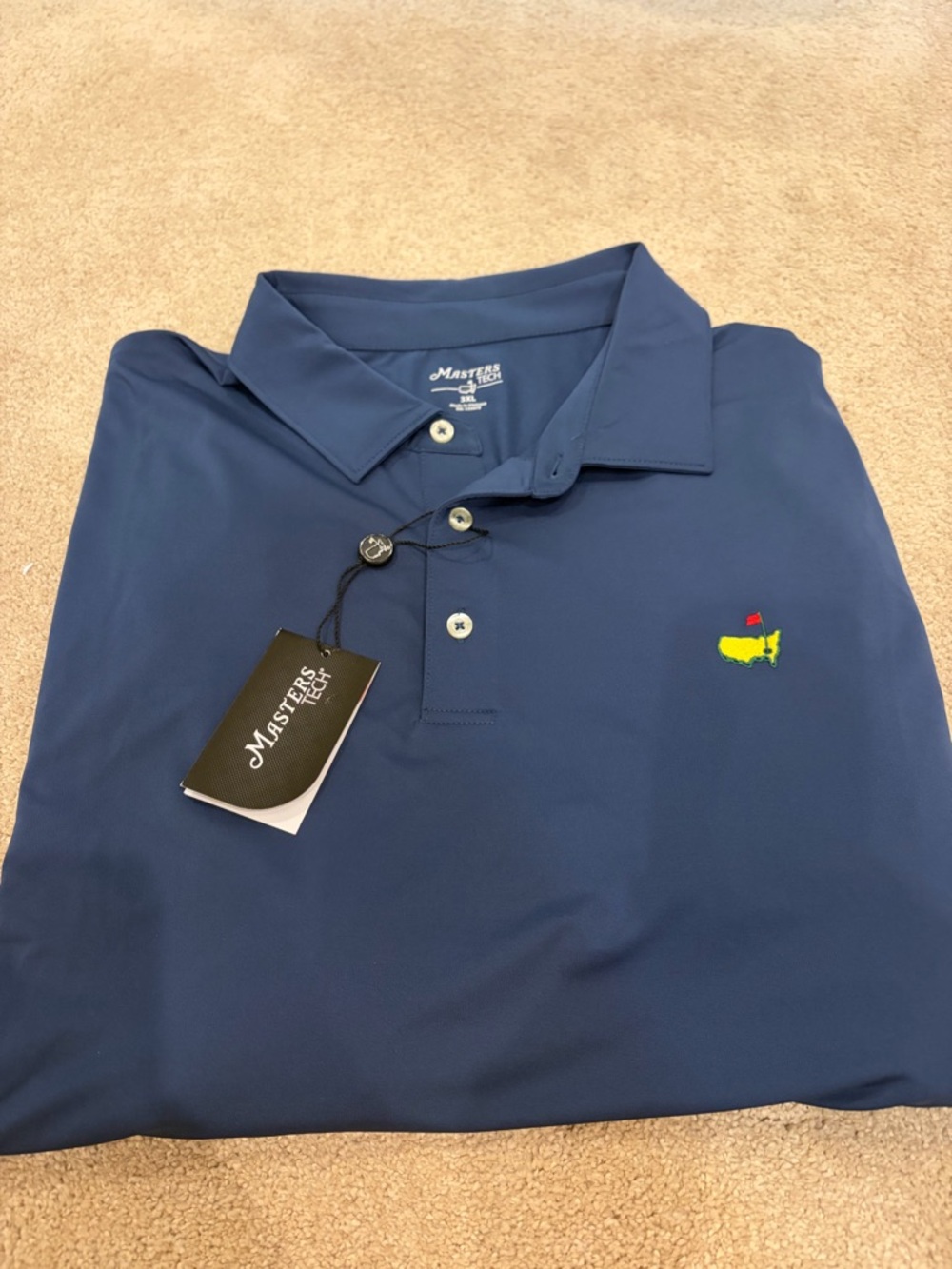 Men's Masters Navy blue short sleeve golf Polo 3XL